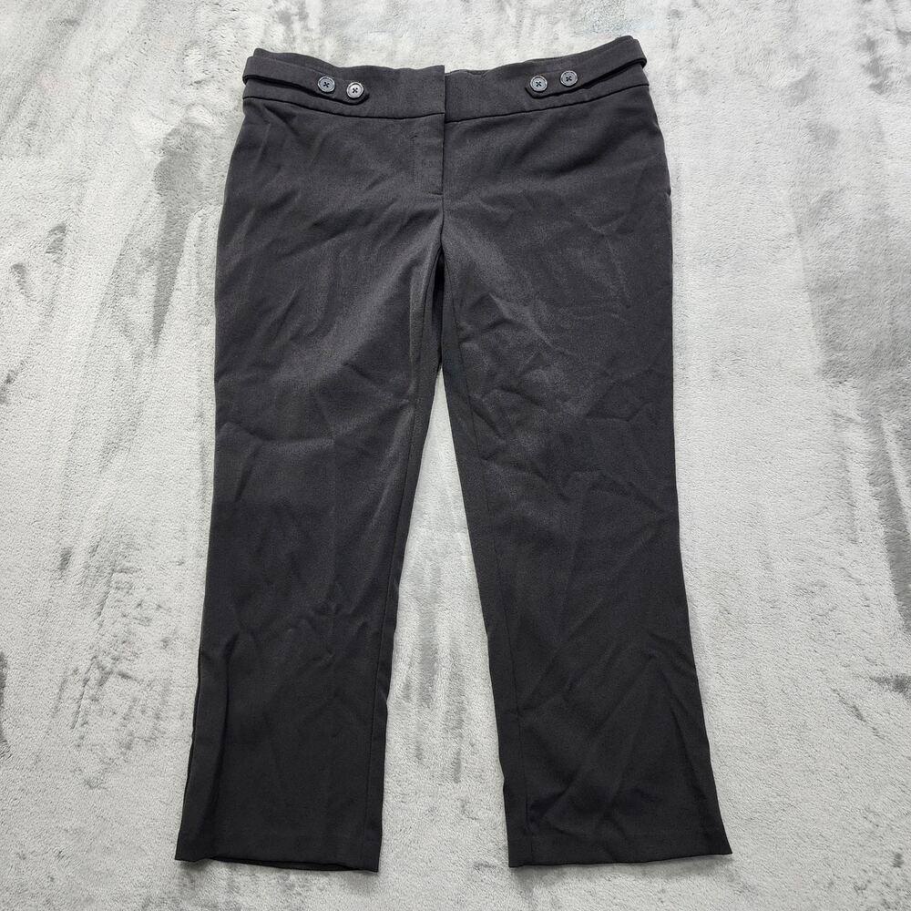 Maurices Pants Women 5/6 Black Low Rise‎ Slim Leg Crop Capri Button Tab Waist